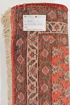 Vintage Hand-Knotted Oriental Runner, Wool, Pale Pink, 1950s