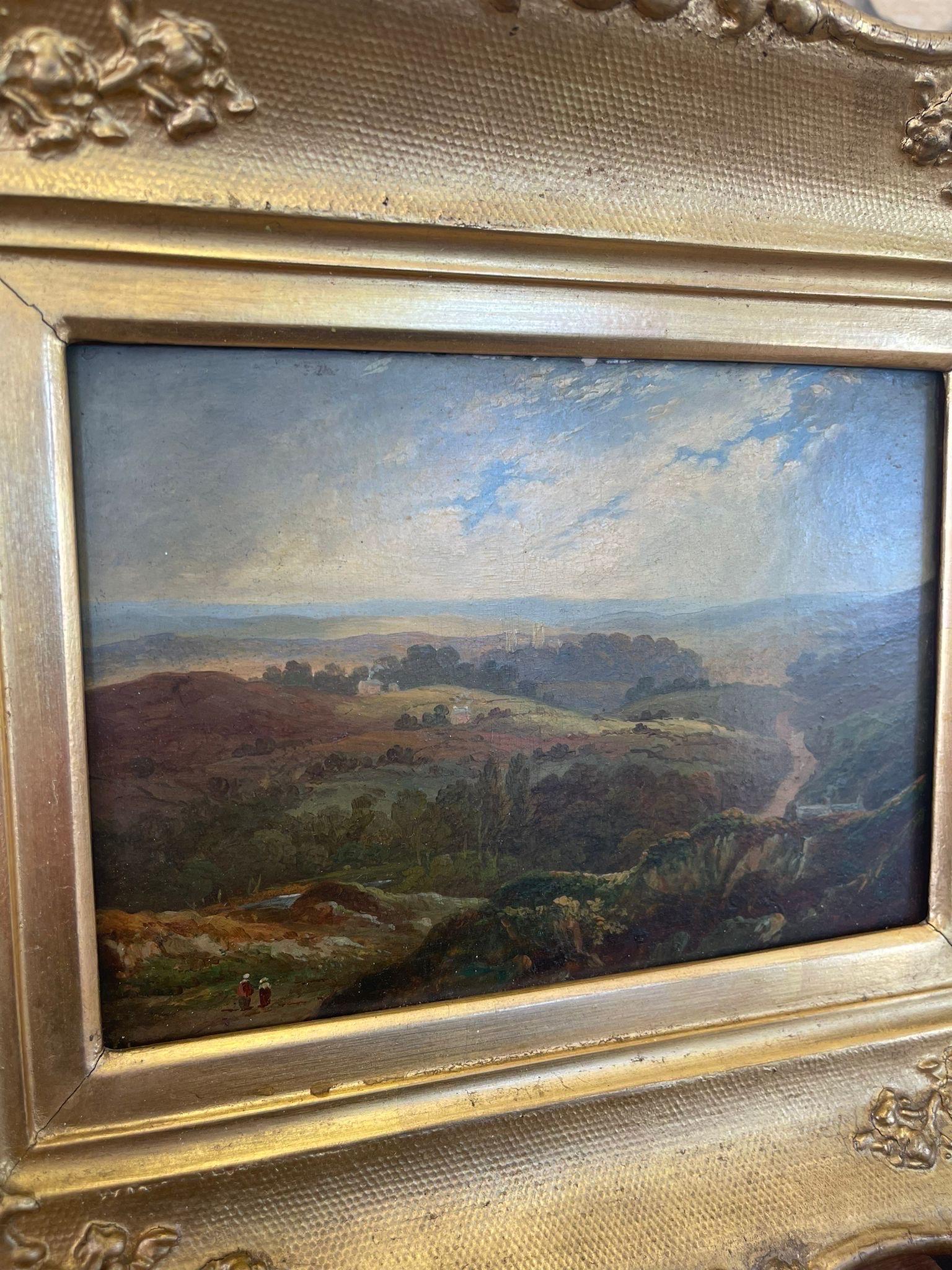 Late 20th Century Vintage Oil on Board Framed Landscape Painting For Sale
