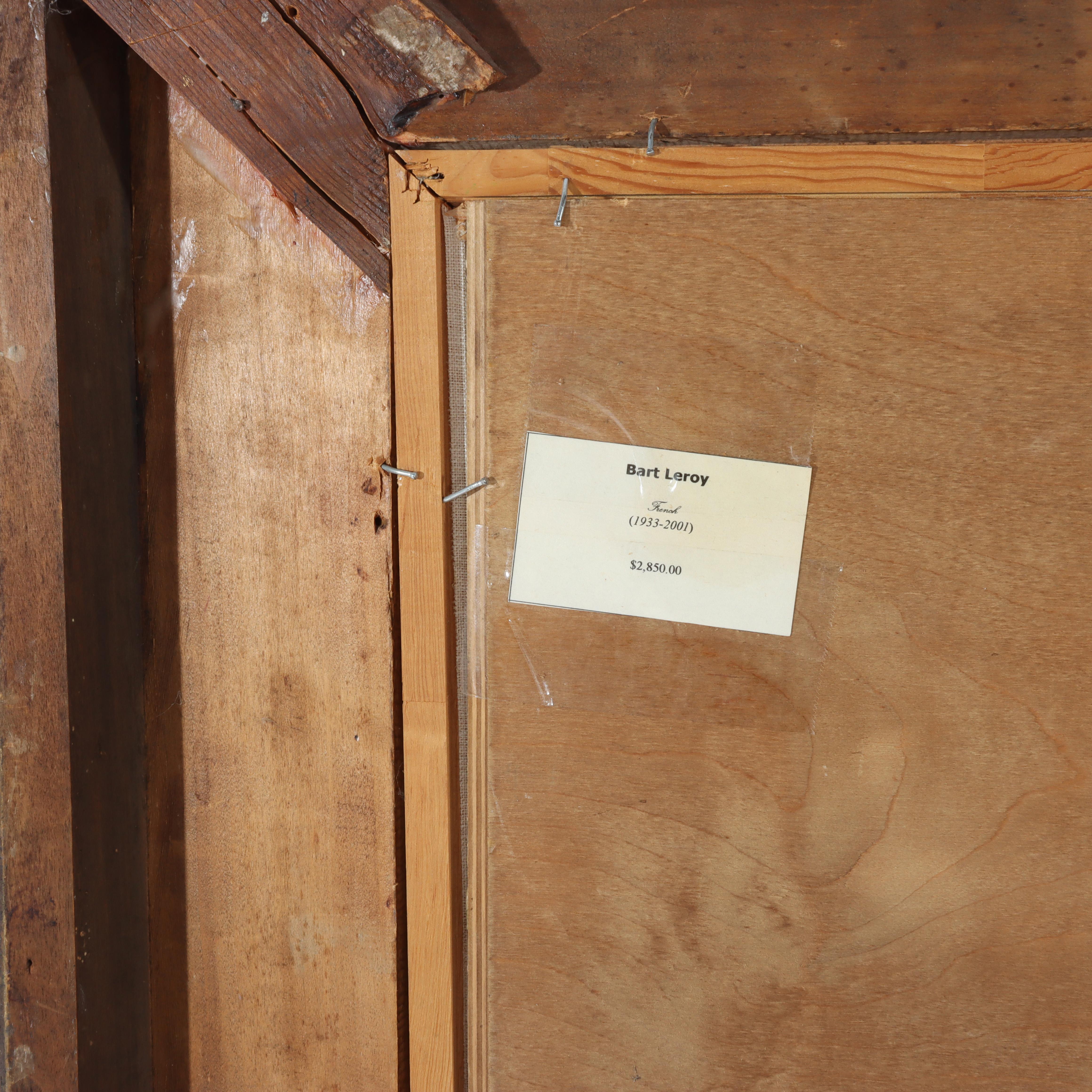 Vintage Öl auf Karton Gemälde eines Französisch Straßenszene von LeRoy C1950 im Angebot 3