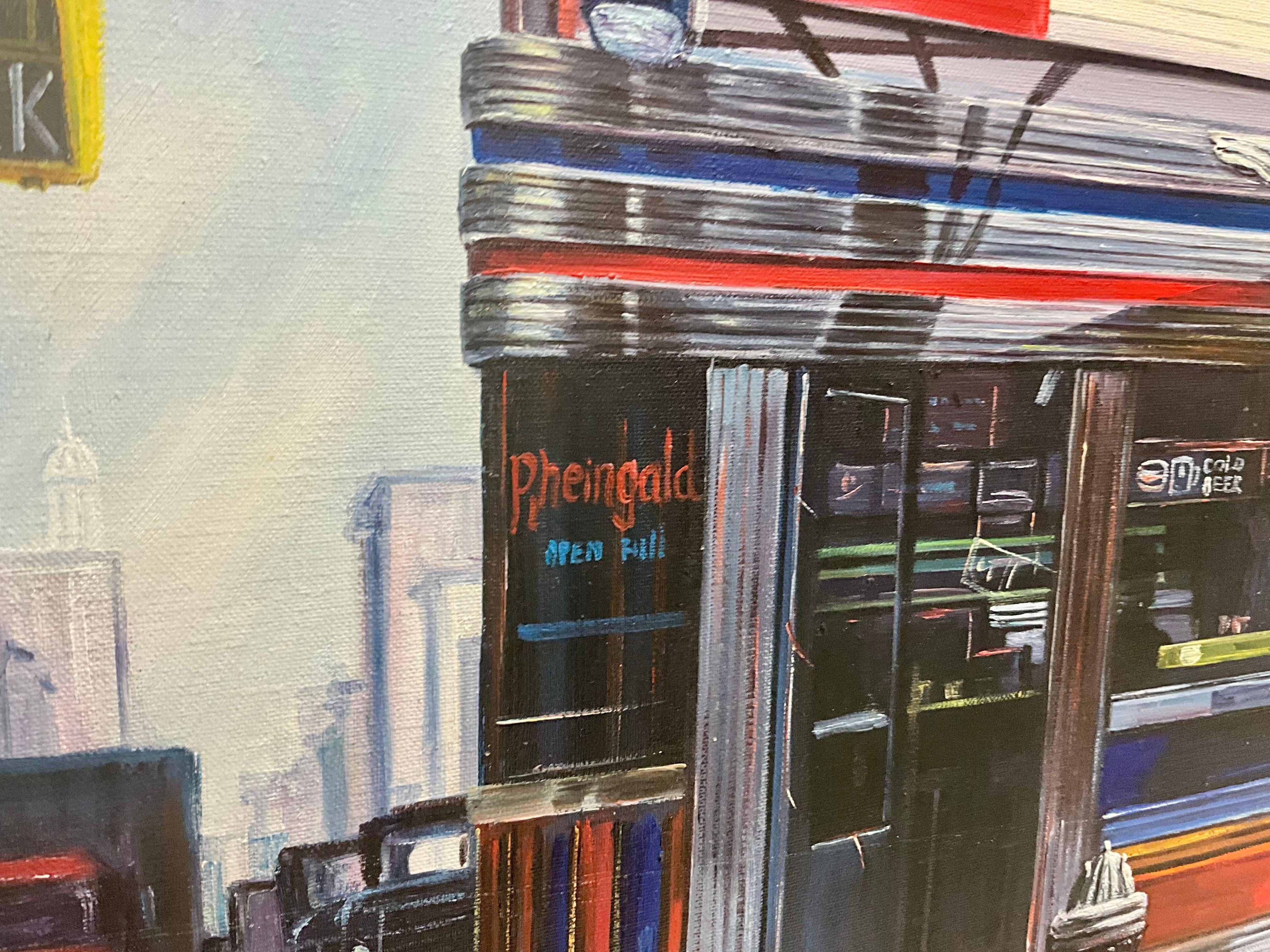 Américain Huile sur toile : Jones's Diner, New York en vente