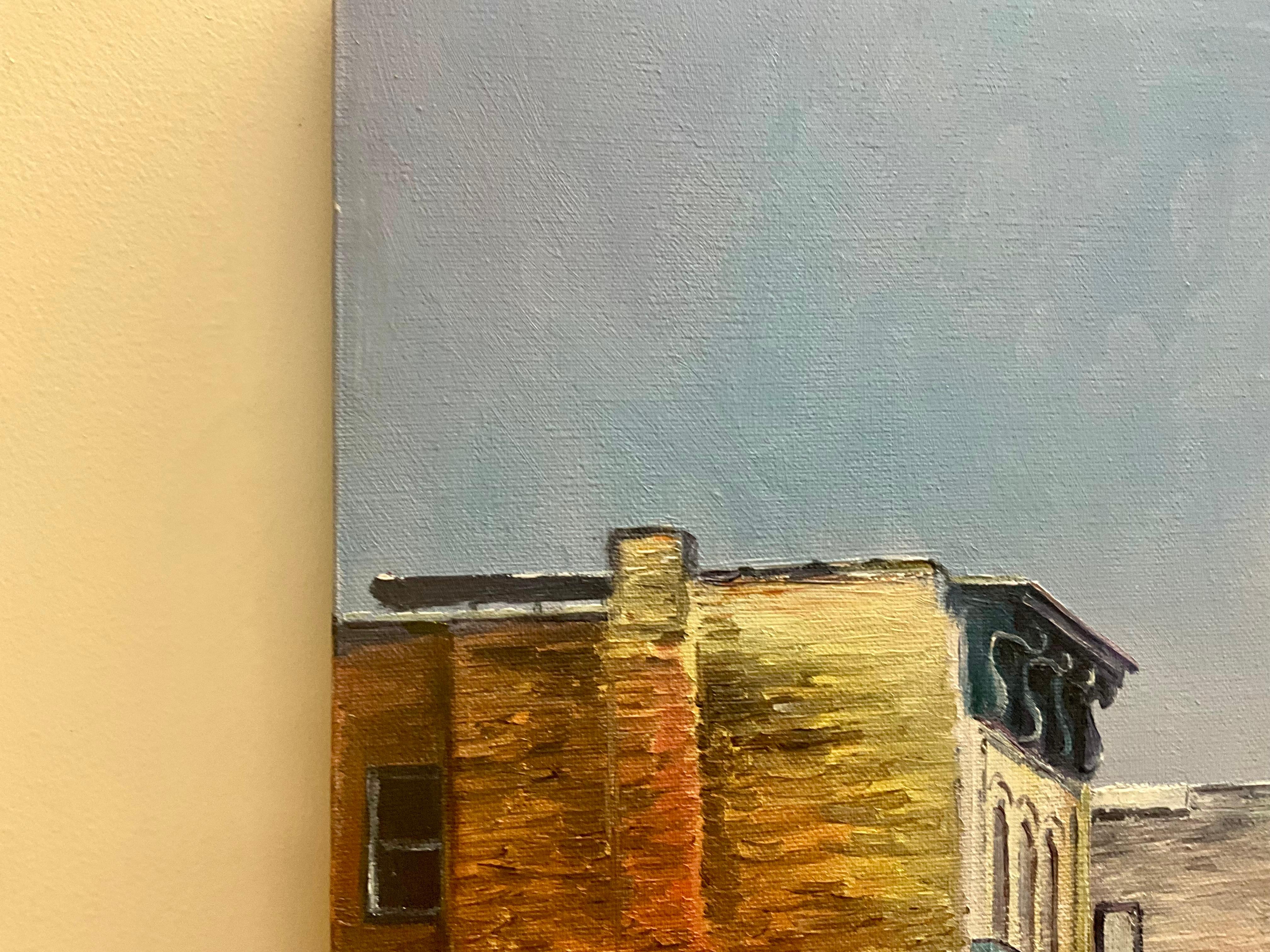 Peint à la main Huile sur toile : Jones's Diner, New York en vente