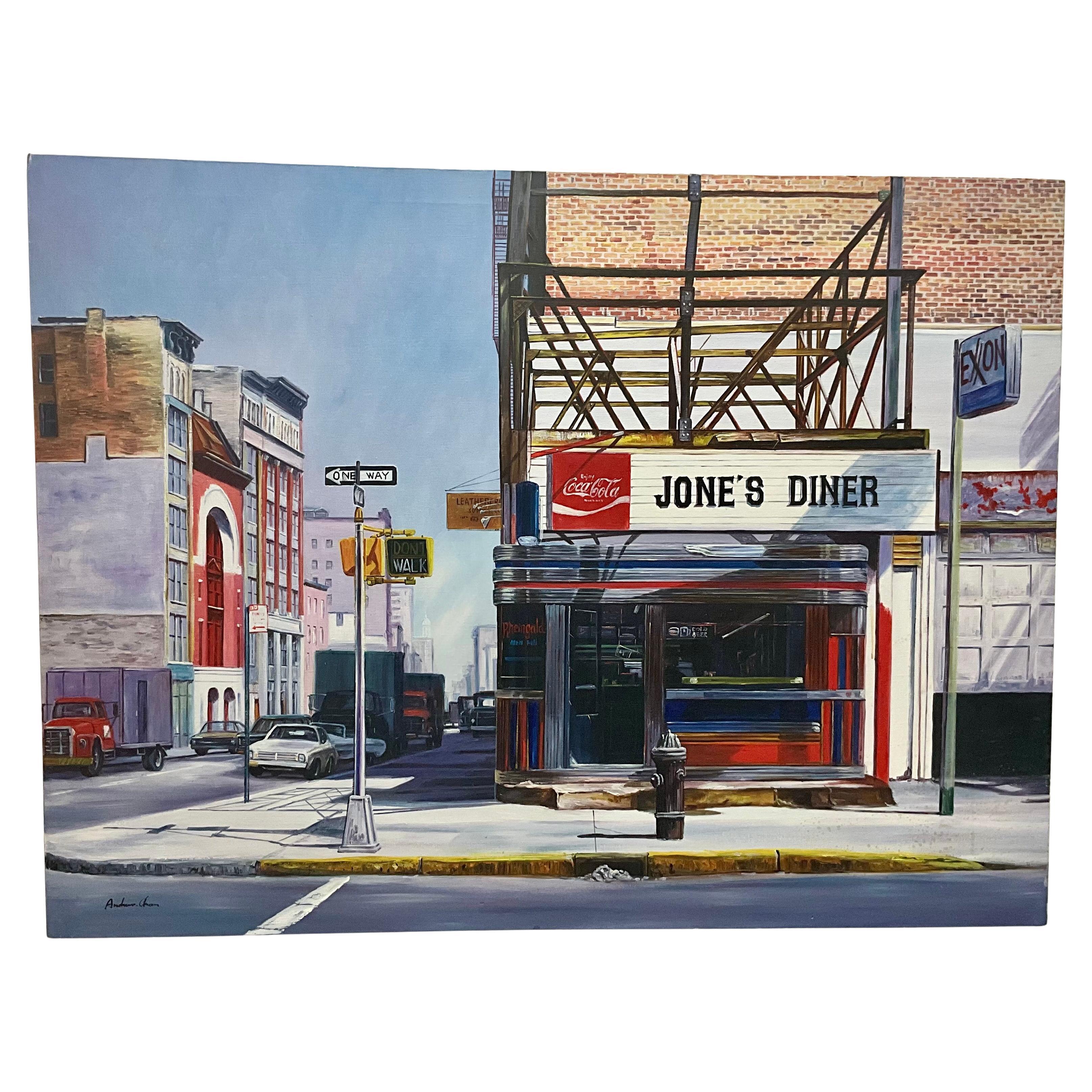 Ölgemälde auf Leinwand: Jones's Diner, New York, Vintage