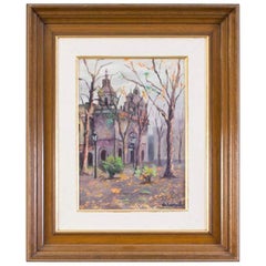 Vintage Oil on Canvas Landscape by A Camacho