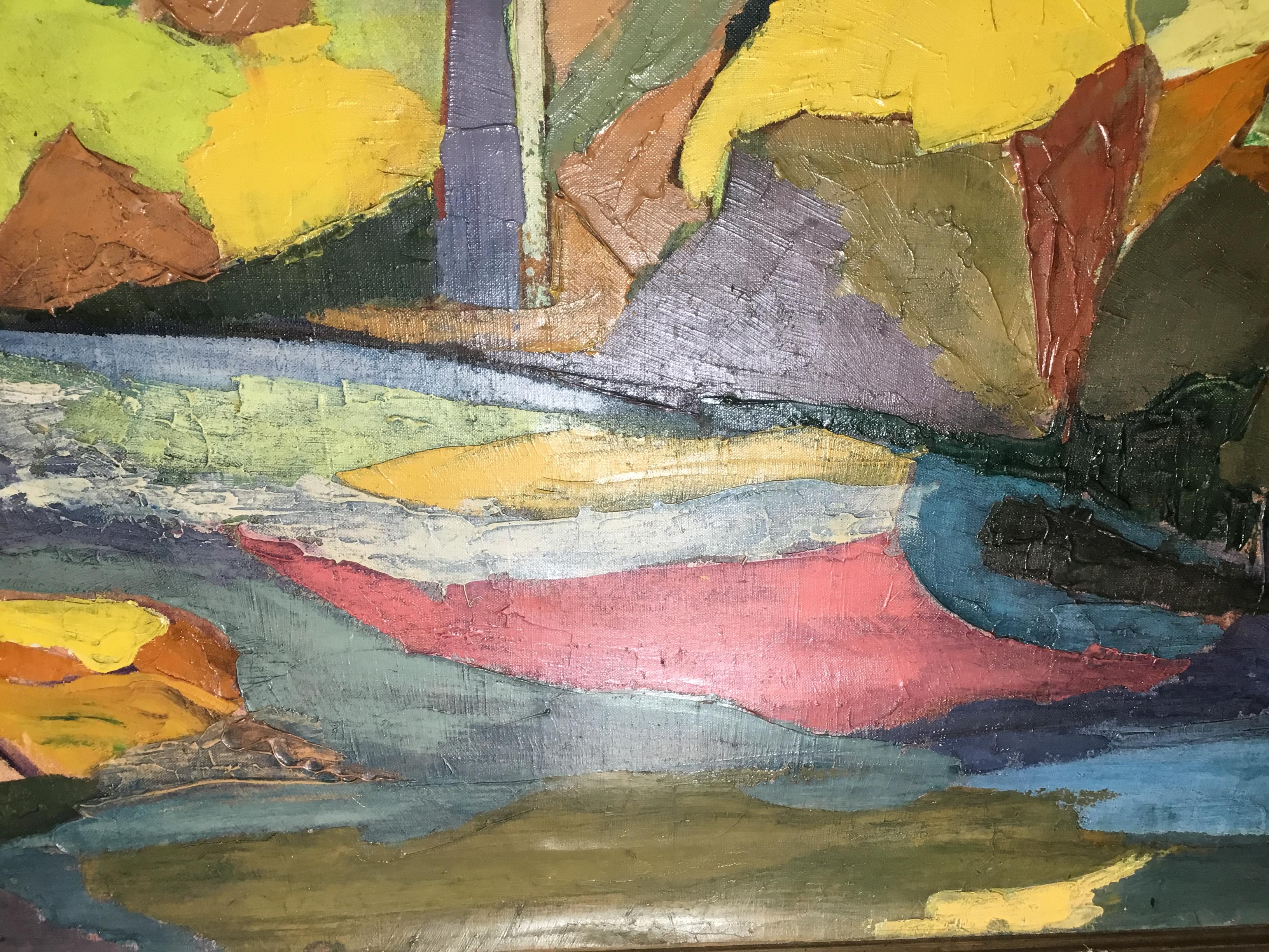 Fantastische Ölgemälde auf Leinwand der Osceola-Brücke, die über den Saint Croix River in Minnesota schöne Komplex von Farben zusammen, um eine sehr dekorative und einzigartige Malerei an der Wand hängen zu machen, Original-Gemälde von Vivienne