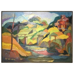 Vintage Oil on Canvas Painting by Vivienne Galowitz