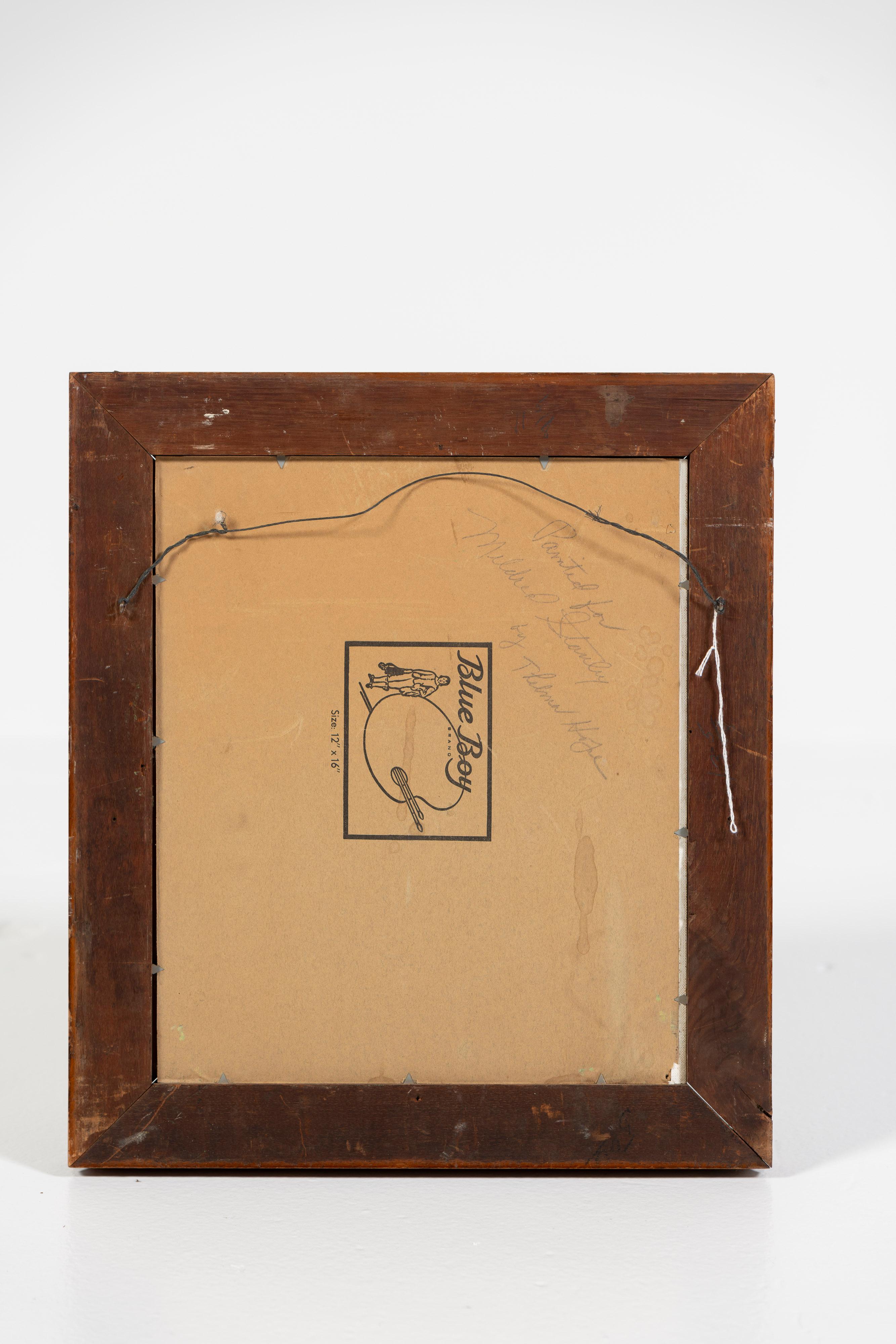 Vintage-Gemälde, Öl auf Leinwand, Öl, „Ma“, gerahmt, von Thelma Hope, Kalifornien, USA (Handbemalt) im Angebot