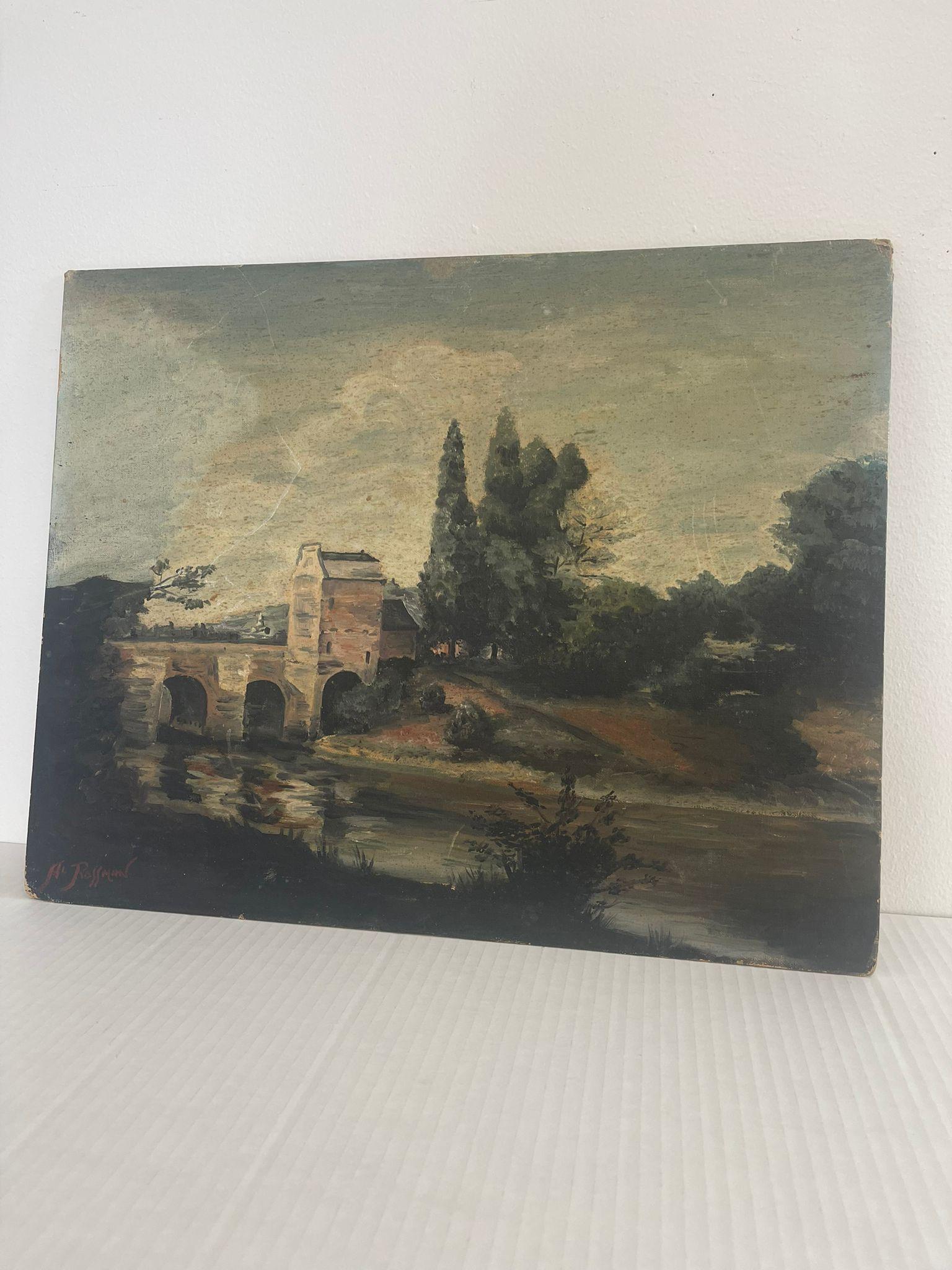 Questa tela a olio vintage è firmata nell'angolo in basso a sinistra Rossman. Questo pezzo ha una bella patina e carattere. Vintage Condit come da foto. L'inserzione si riferisce solo all'articolo descritto.

Dimensioni.  20 
