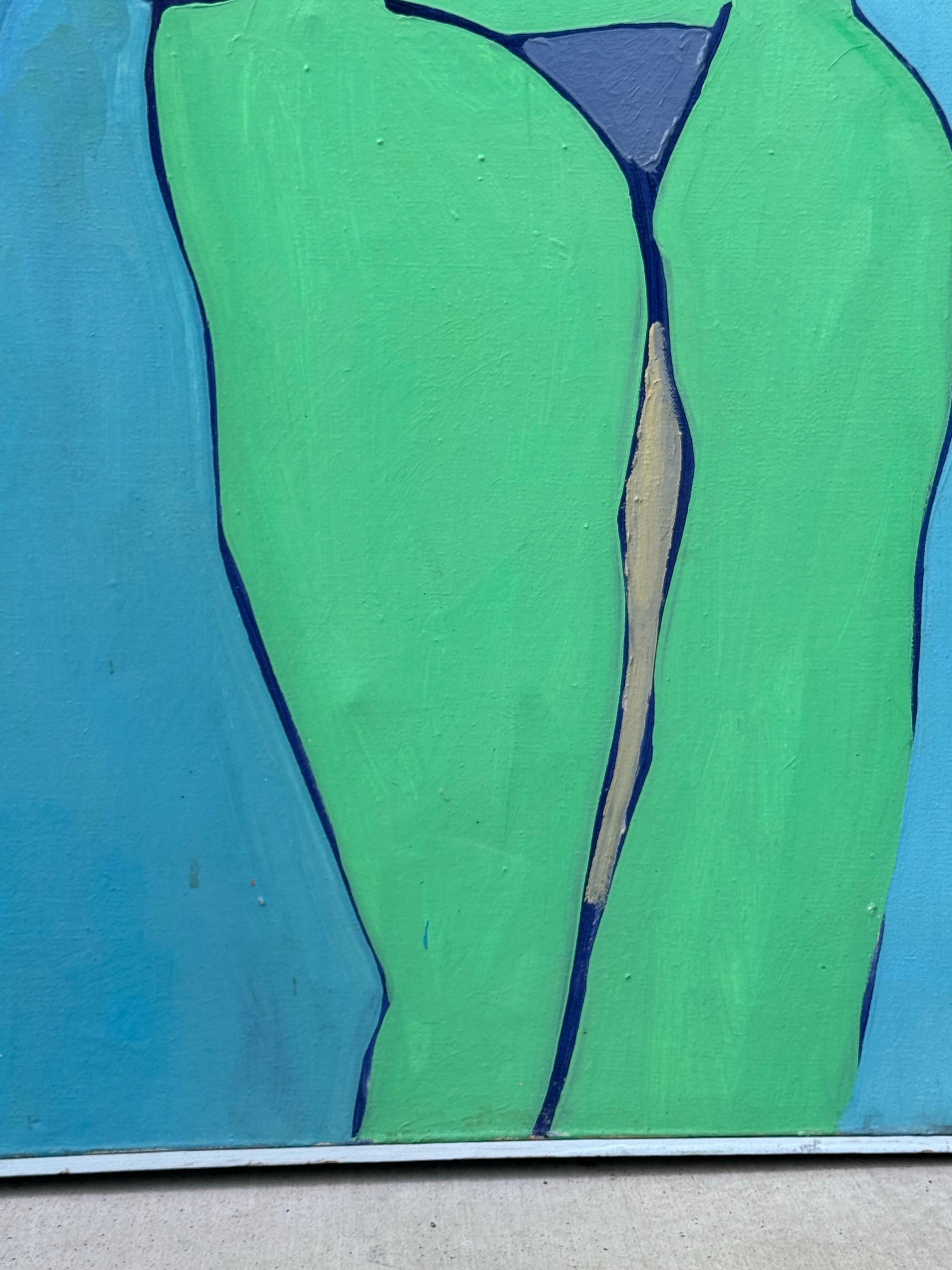 Pintura al óleo vintage - Figura femenina desnuda de los años 60 en Bueno estado para la venta en San Carlos, CA