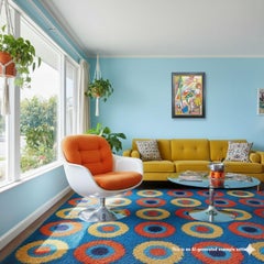 Vintage Oil Painting 'Bunte Szene' - Miklós Németh, 1962