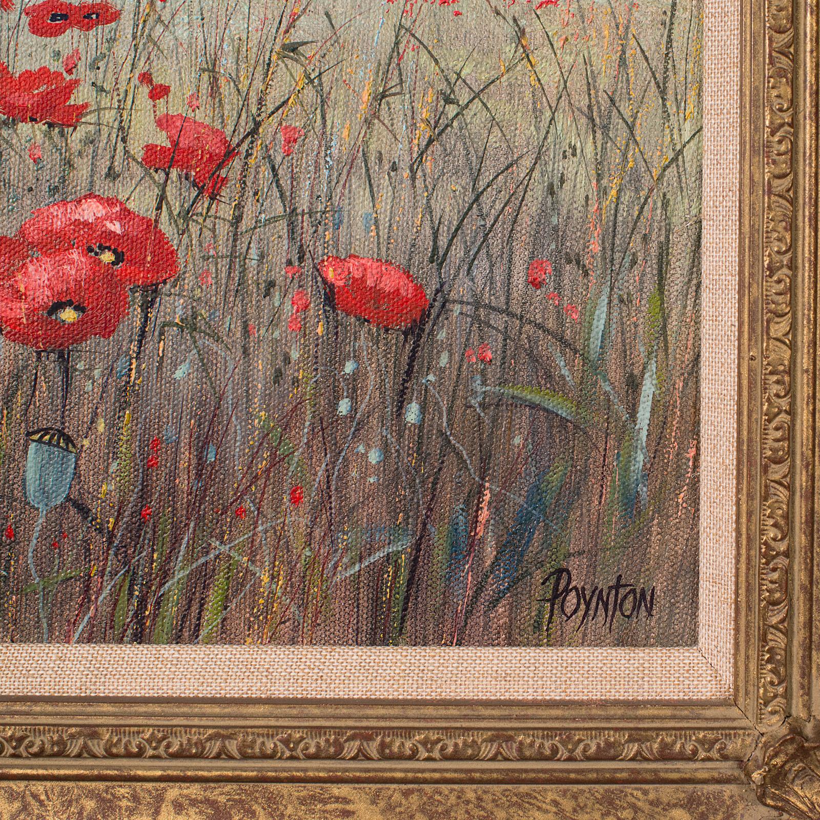 Vintage Oil Painting, English, Gilt Frame, Poppy Field, Landscape, Art, Signed For Sale 2