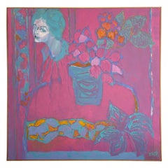 Vintage Oil Painting ‘Miss Table Manners’ 1994 by Donald K Ryan
