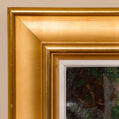 Vintage Oil Painting of 3 Girls Stringing Flowers, Francis Patrick Martin