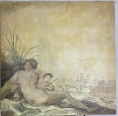 Vintage Oil Painting of European Scene