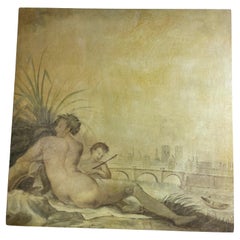 Óleo Vintage de Escena Europea