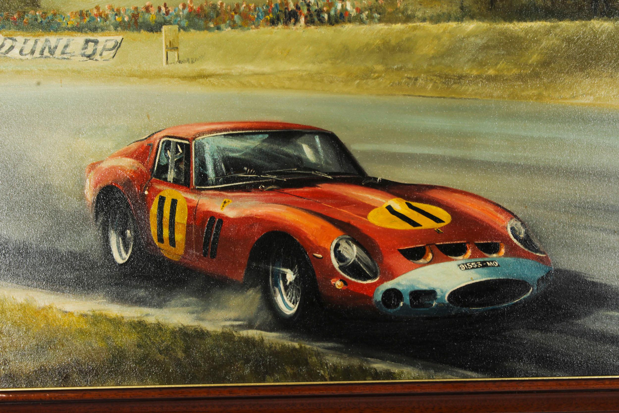 Vintage Oil Painting of Ferrari 250 GTO by Dion Pears 20th Century In Good Condition For Sale In London, GB