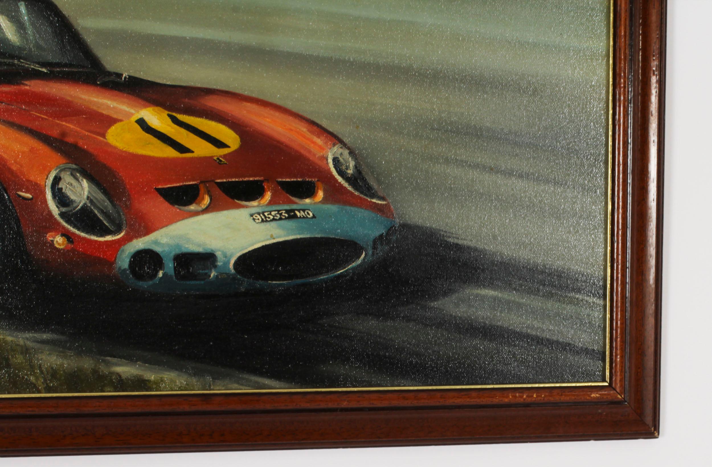 Vintage Oil Painting of Ferrari 250 GTO by Dion Pears 20th Century For Sale 2