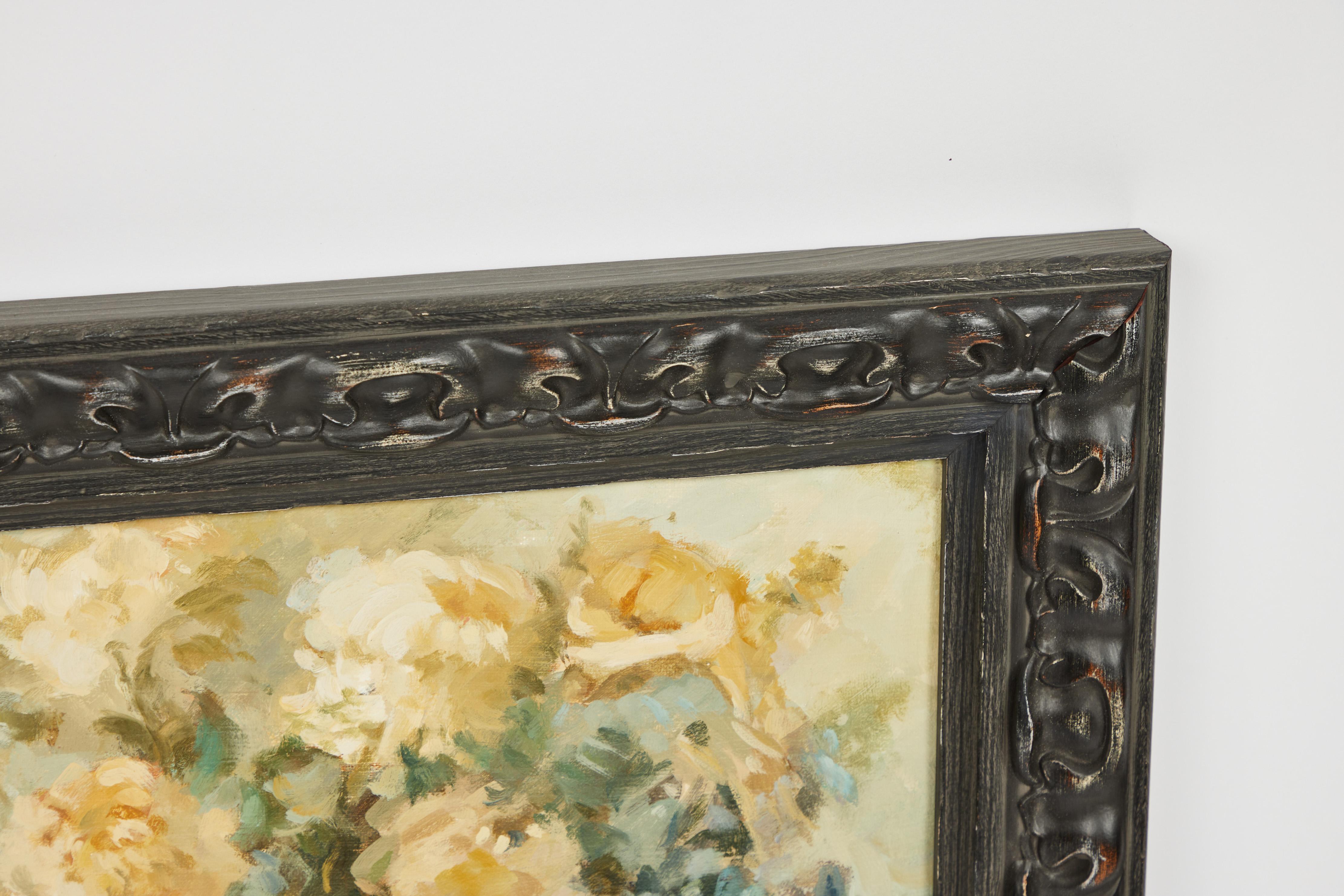 Hand-Painted Vintage Oil Painting of Floral Still Life