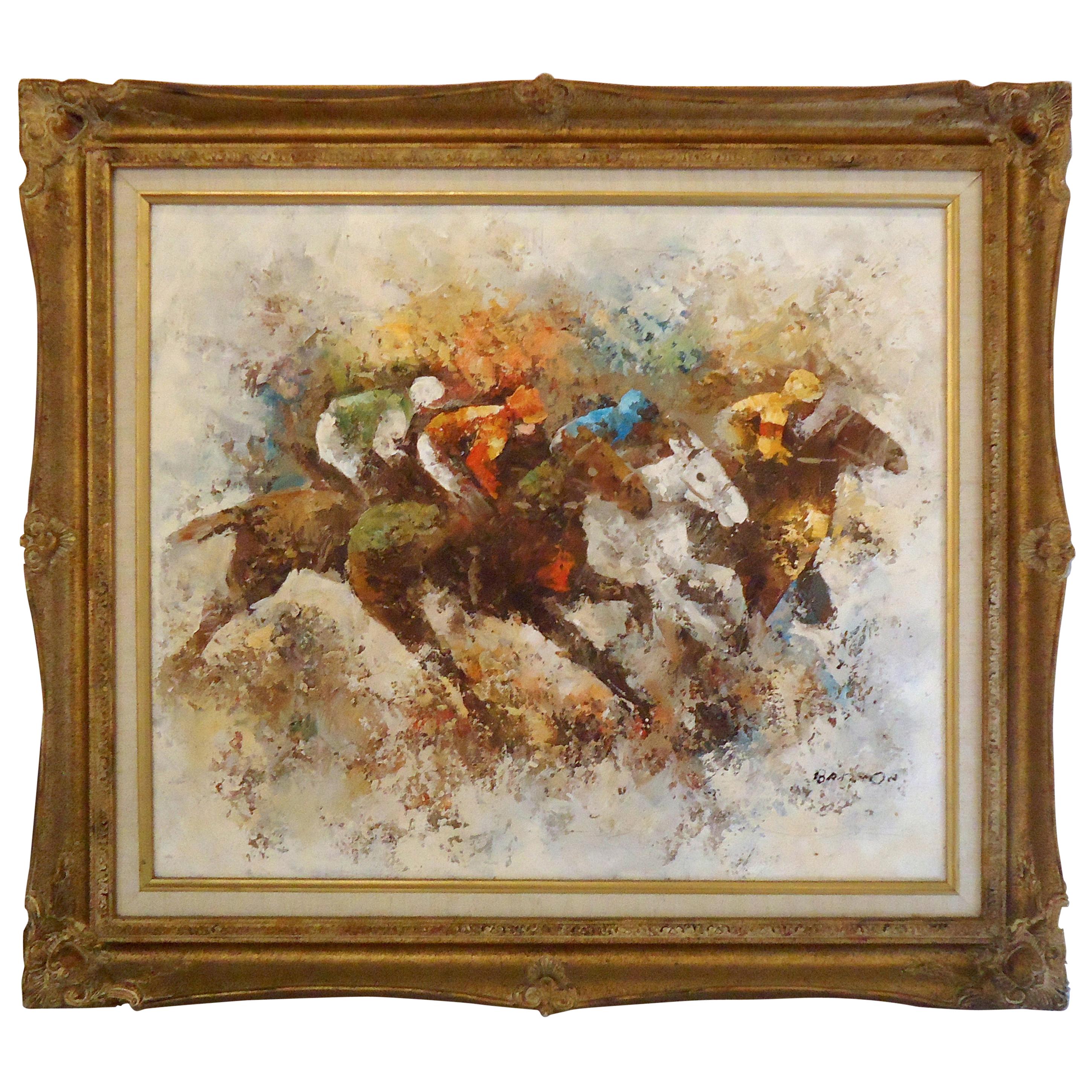 Vintage Oil Painting of Horses