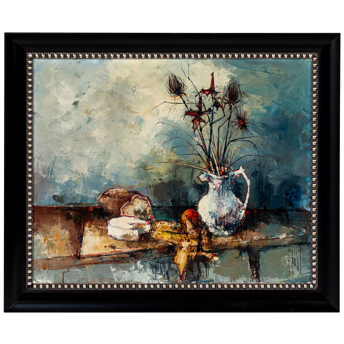 Vintage Oil Painting of Still Life, Signed by Artist, Aldo, 1964