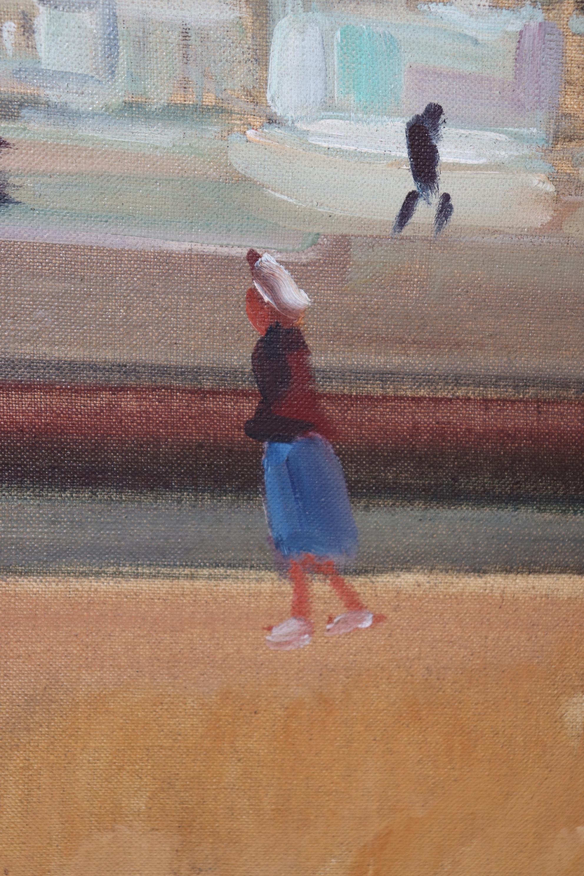 Ölgemälde auf Leinwand einer Pariser Straßenszene, signiert Kazlazusky, Vintage (20. Jahrhundert) im Angebot