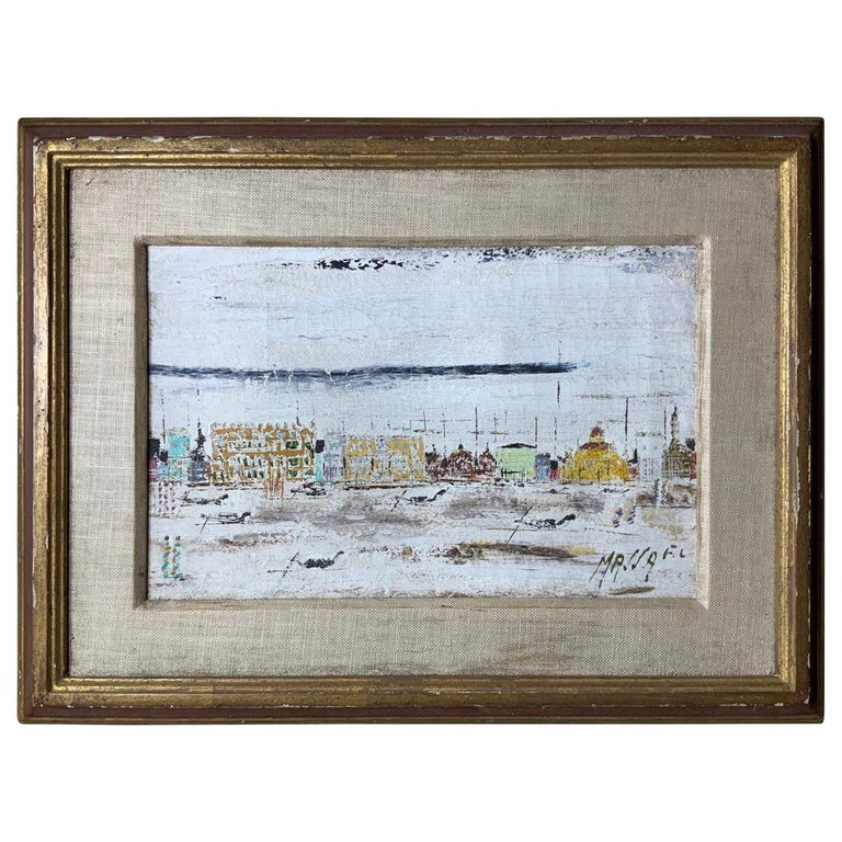 Vintage Oil Painting On Canvas Of Venice At 1stdibs