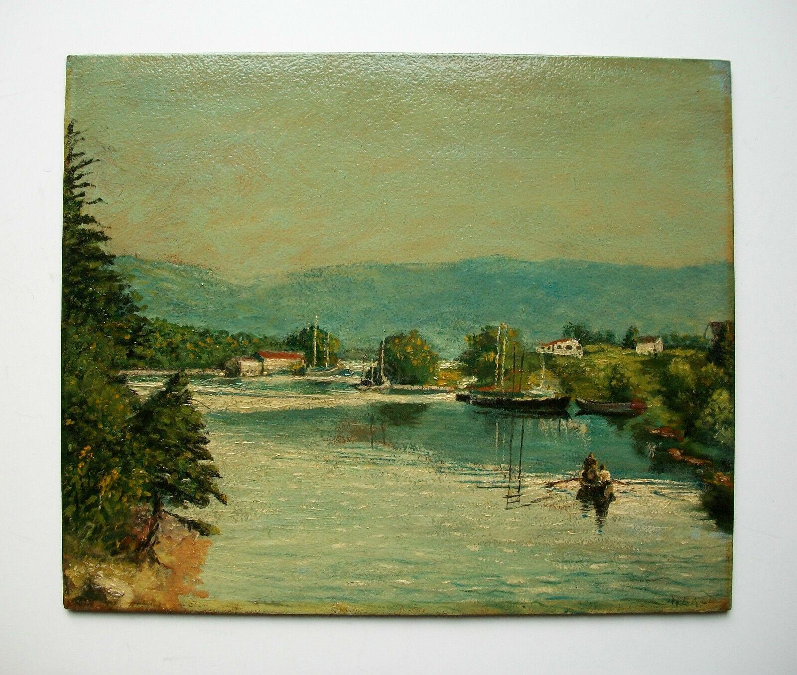 Canadian Vintage Oil Painting on Panel, Unframed, Signed, Mid-20th Century For Sale