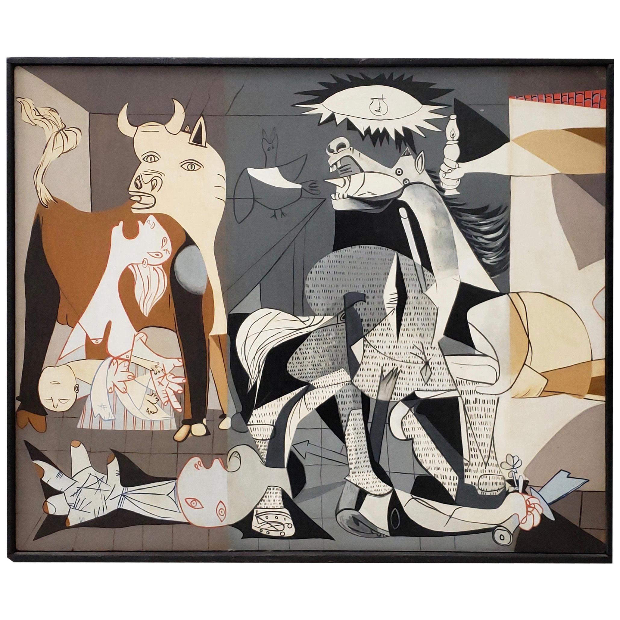 Vintage Oil Painting "Remnants of Guernica" by Donna, circa 1970s