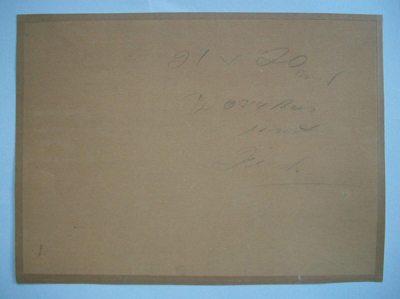 Ölpastellfarbene Vintage-Zeichnung auf Buff-Pastellpapier - signiert - ungerahmt - Mitte des 20. Jahrhunderts im Angebot 3