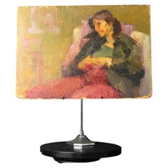 Vintage Oil Portrait of a Sleeping Woman by Constance Nash, C. 1970s