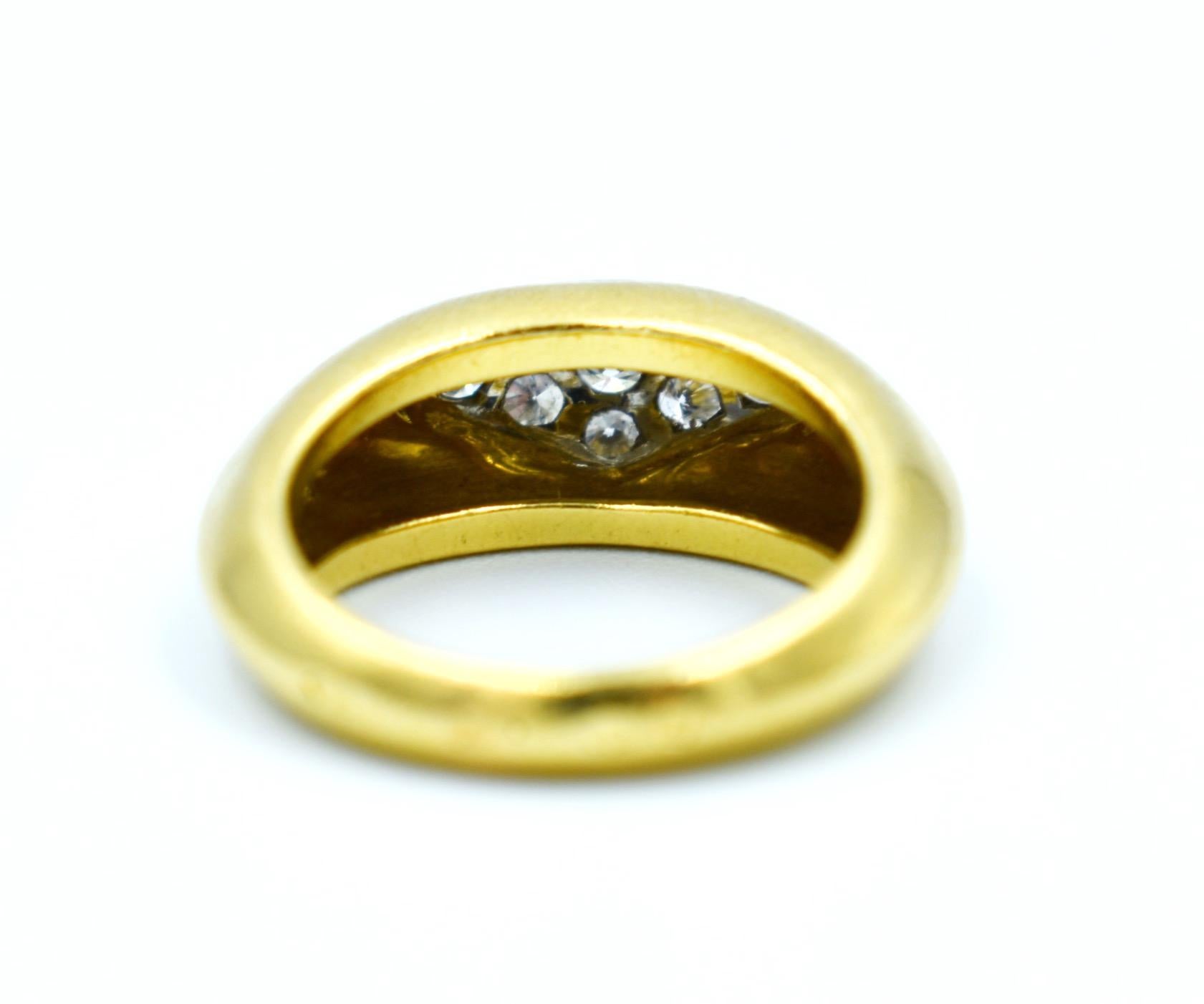 Women's or Men's Vintage Oj Perrin Gold Platinum Diamonds Ring, Wedding Band Ring For Sale