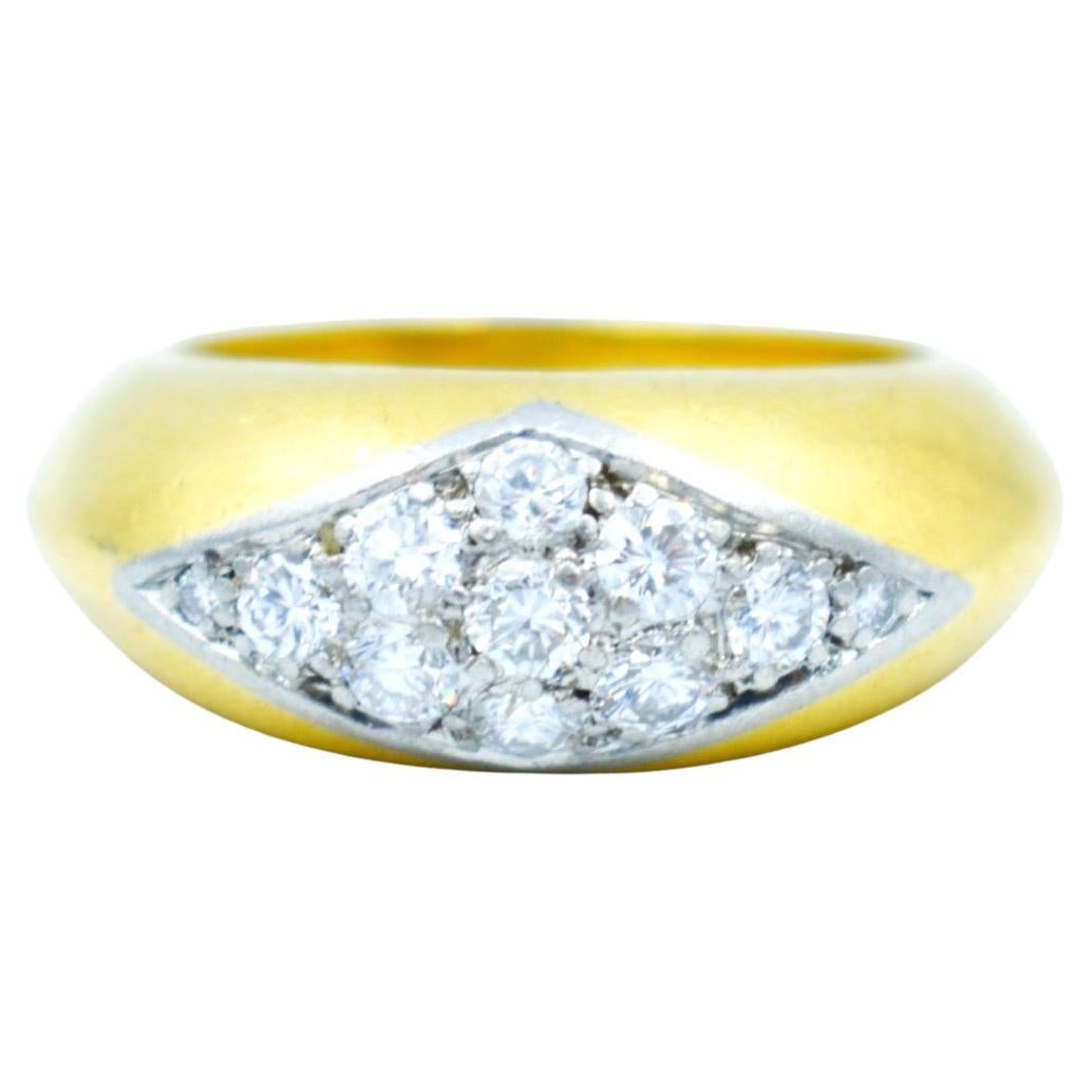 Vintage Oj Perrin Gold Platinum Diamonds Ring, Wedding Band Ring For Sale