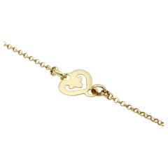 Vintage OJ Perrin Heart Charm Bracelet in 18K Yellow Gold