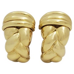 Vintage O.J. Perrin Yellow Gold Half-Hoop Earrings