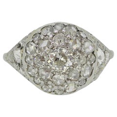 Vintage Old and Rose Cut Diamond Cluster Ring