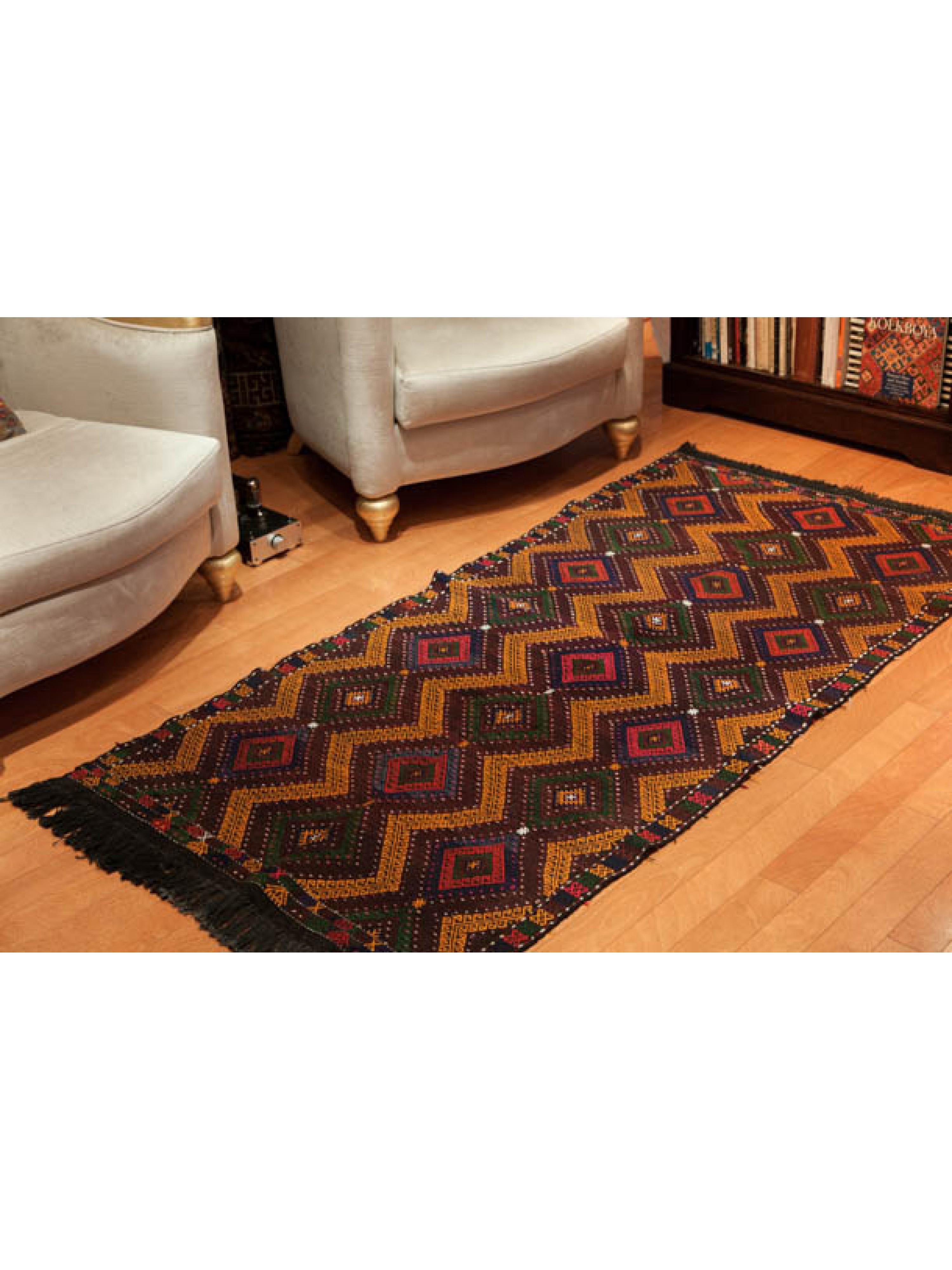 Tessuto a mano Vintage By Antep Cecim Jijim Kilim Anatolia orientale Tappeto turco in lana in vendita