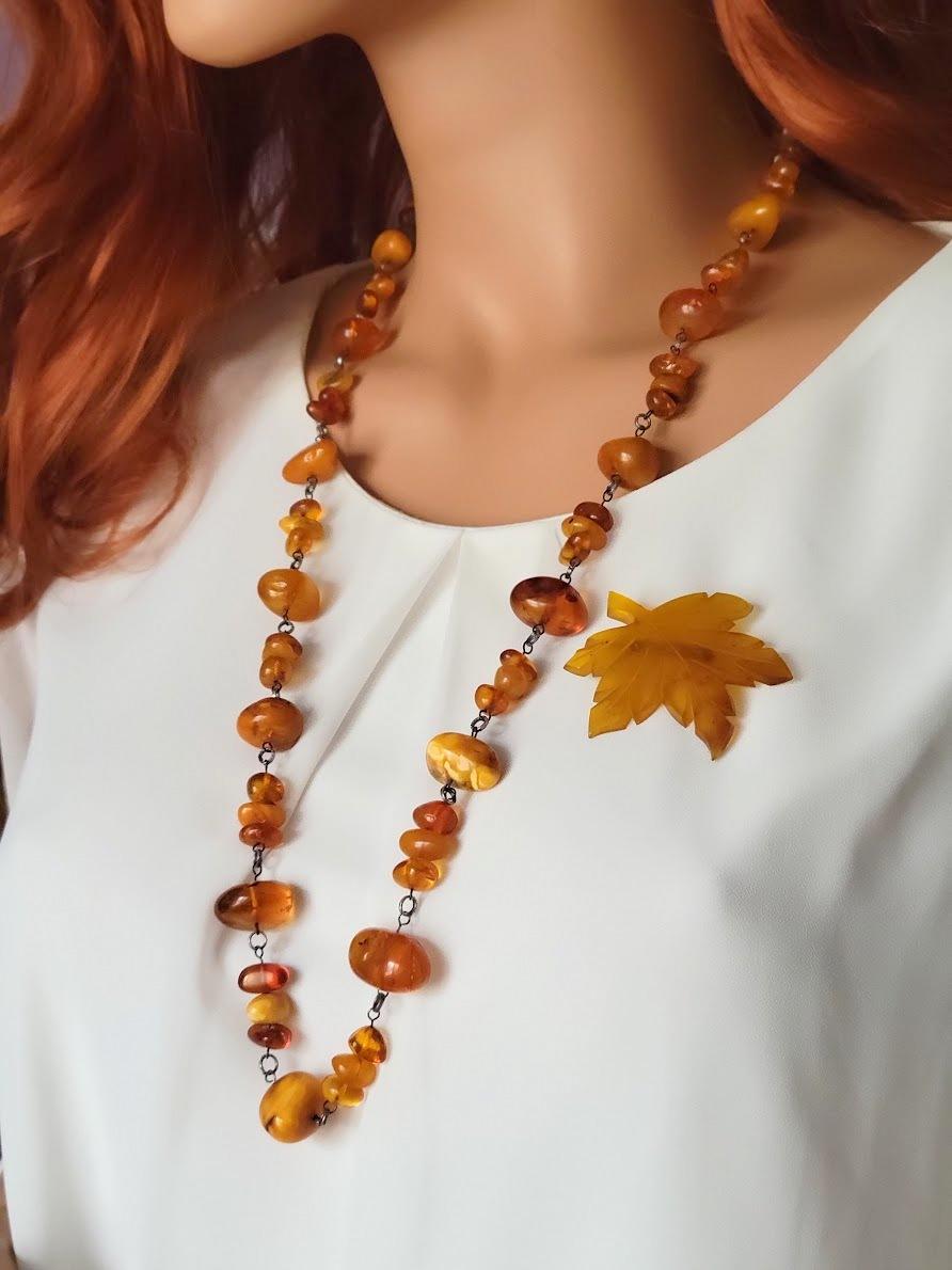 Vintage Old Baltic Amber Necklace In Good Condition For Sale In Chesterland, OH
