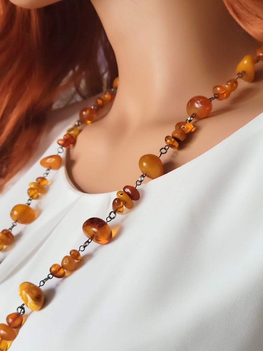 Women's Vintage Old Baltic Amber Necklace For Sale