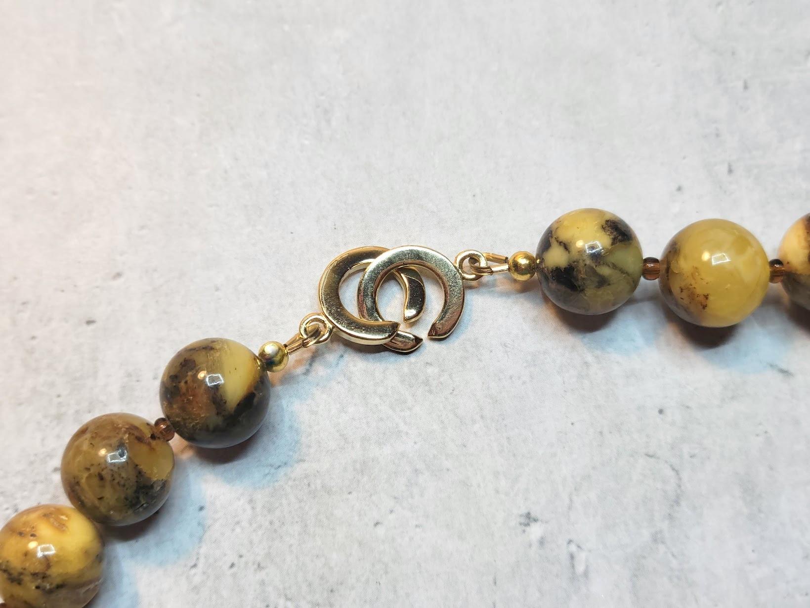 Bead Vintage Old Baltic Amber Quail Egg Necklace 70