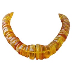 Used Old Baltic Honey Amber Necklace