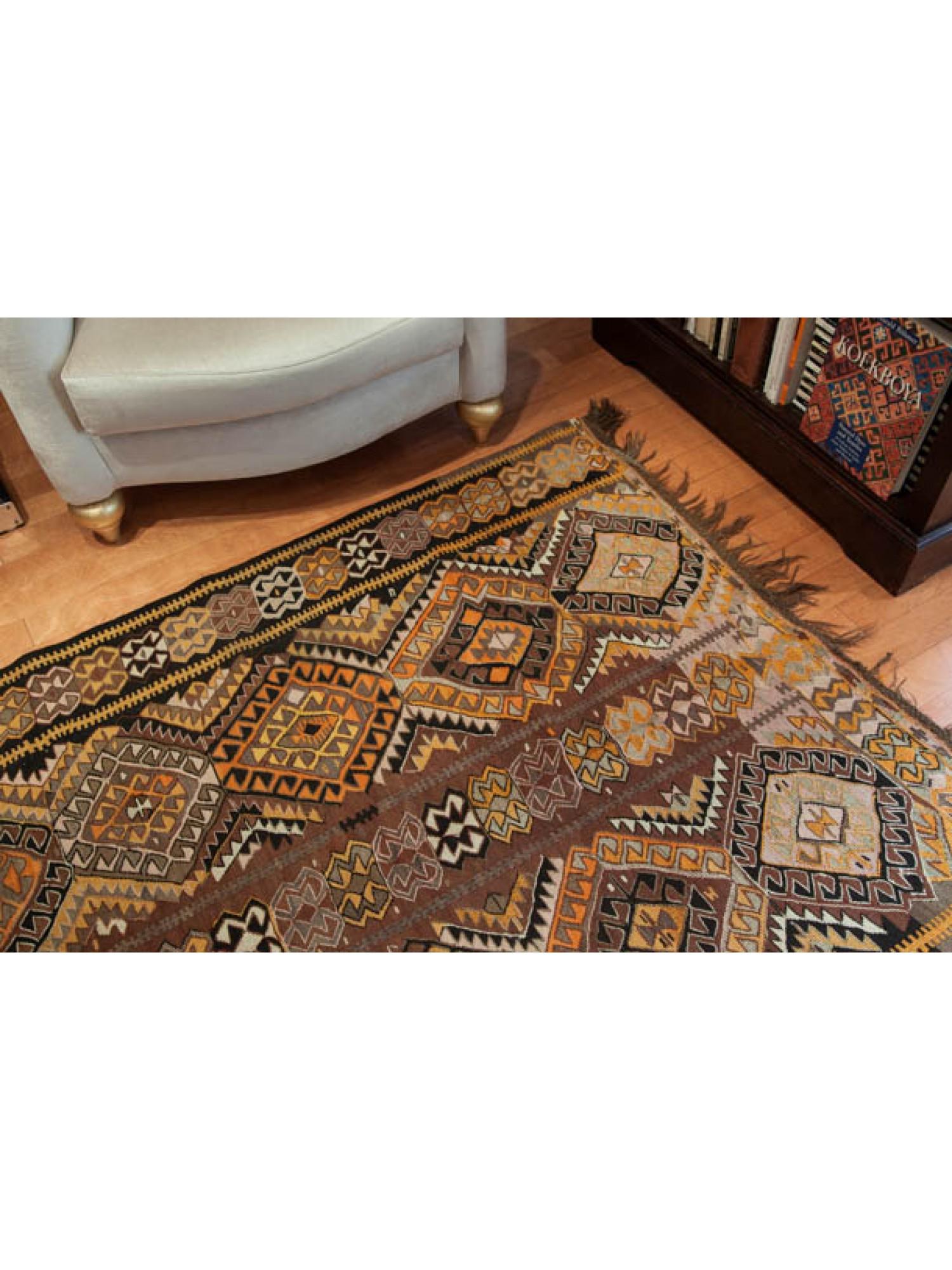 Alfombra antigua vintage Bayburt Kilim de Anatolia del Norte Alfombra turca de lana Tejido a mano en venta