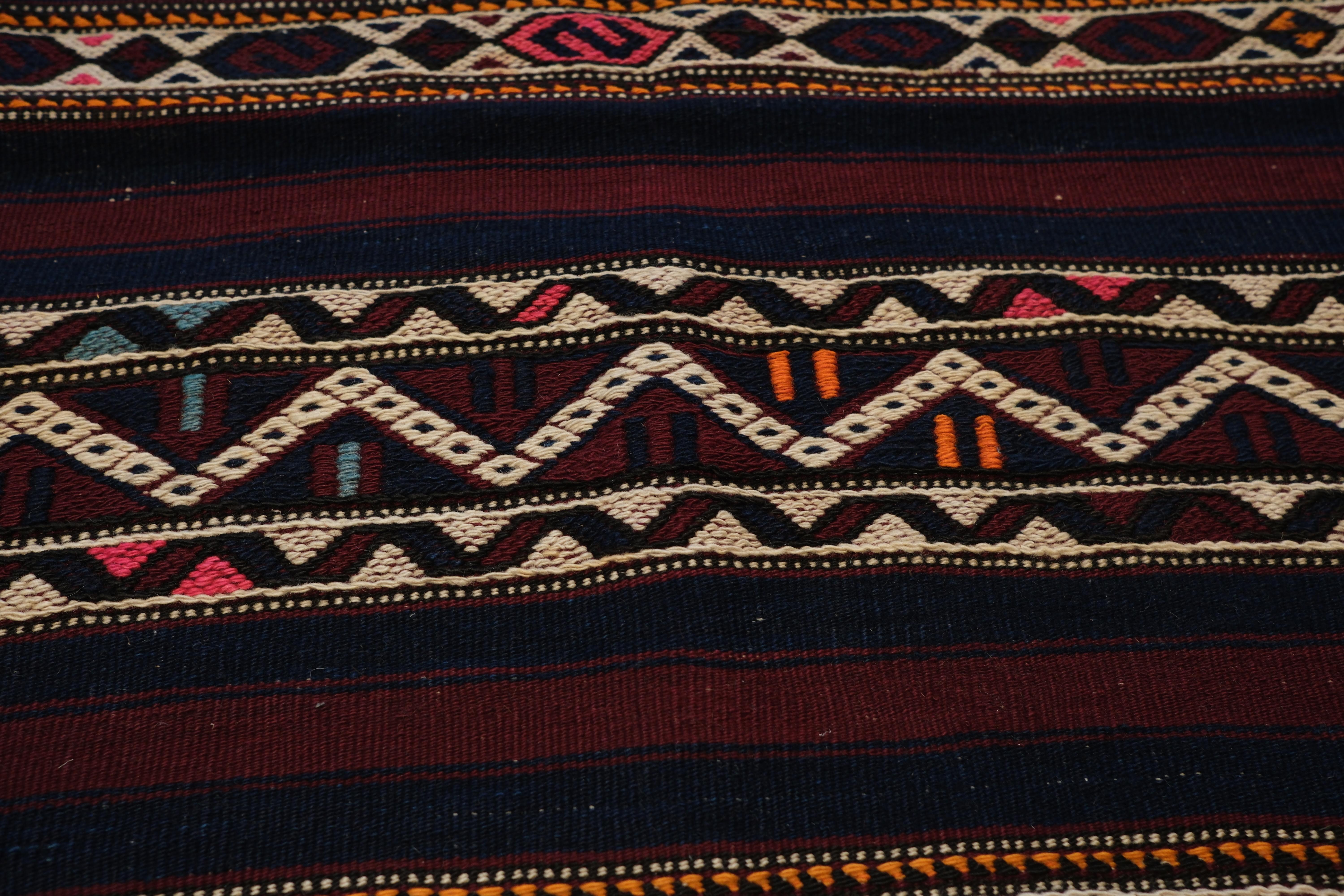 Vintage Old Bergama Kilim Cuval Teppich Chuval Mat Anatolian Turkish Yastik Carpet im Zustand „Gut“ im Angebot in Tokyo, JP