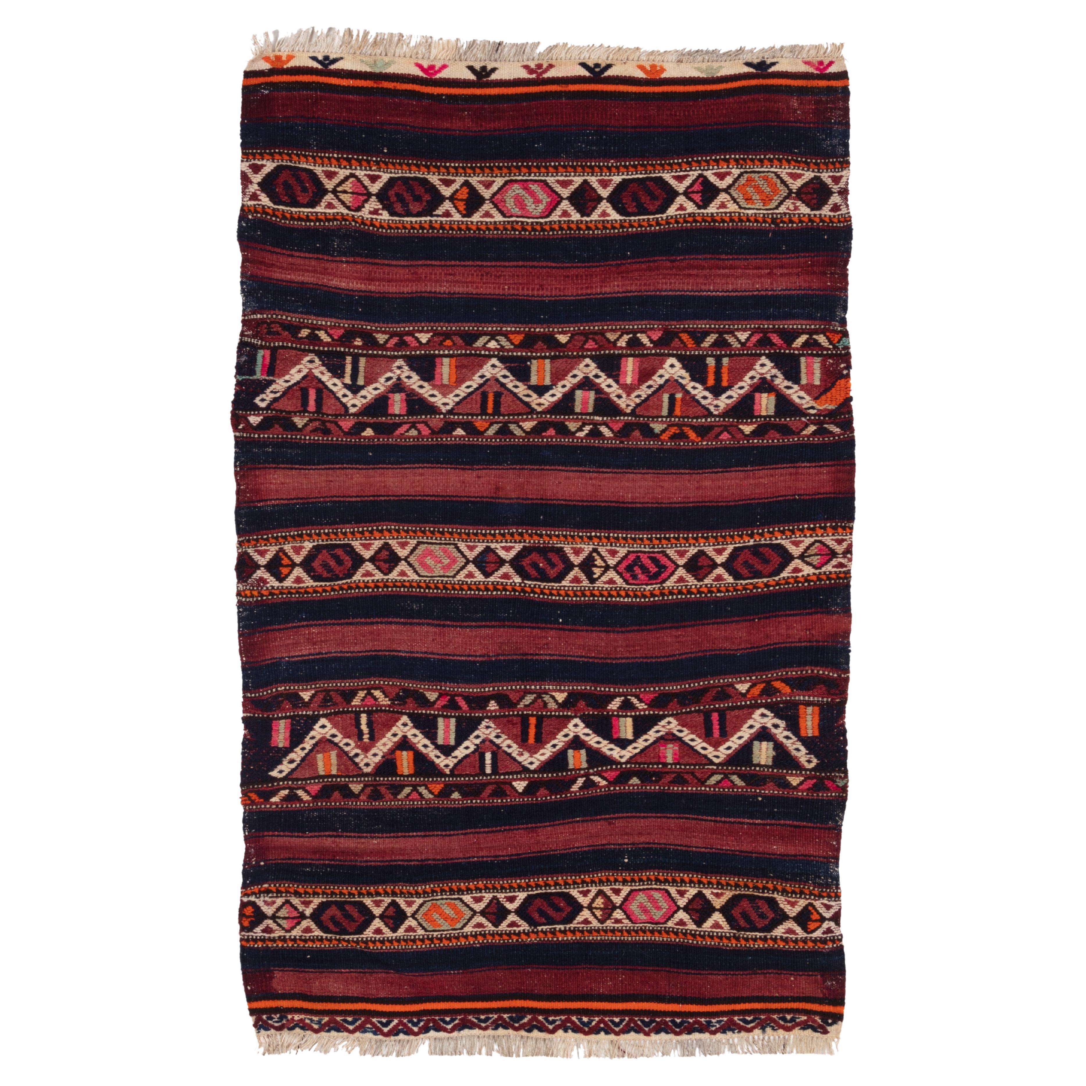 Alfombra antigua Vintage Bergama Kilim Cuval Alfombra Chuval Alfombra Anatolia Turca Yastik