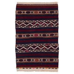 Vintage Old Bergama Kilim Cuval Rug Chuval Mat Anatolian Turkish Yastik Carpet