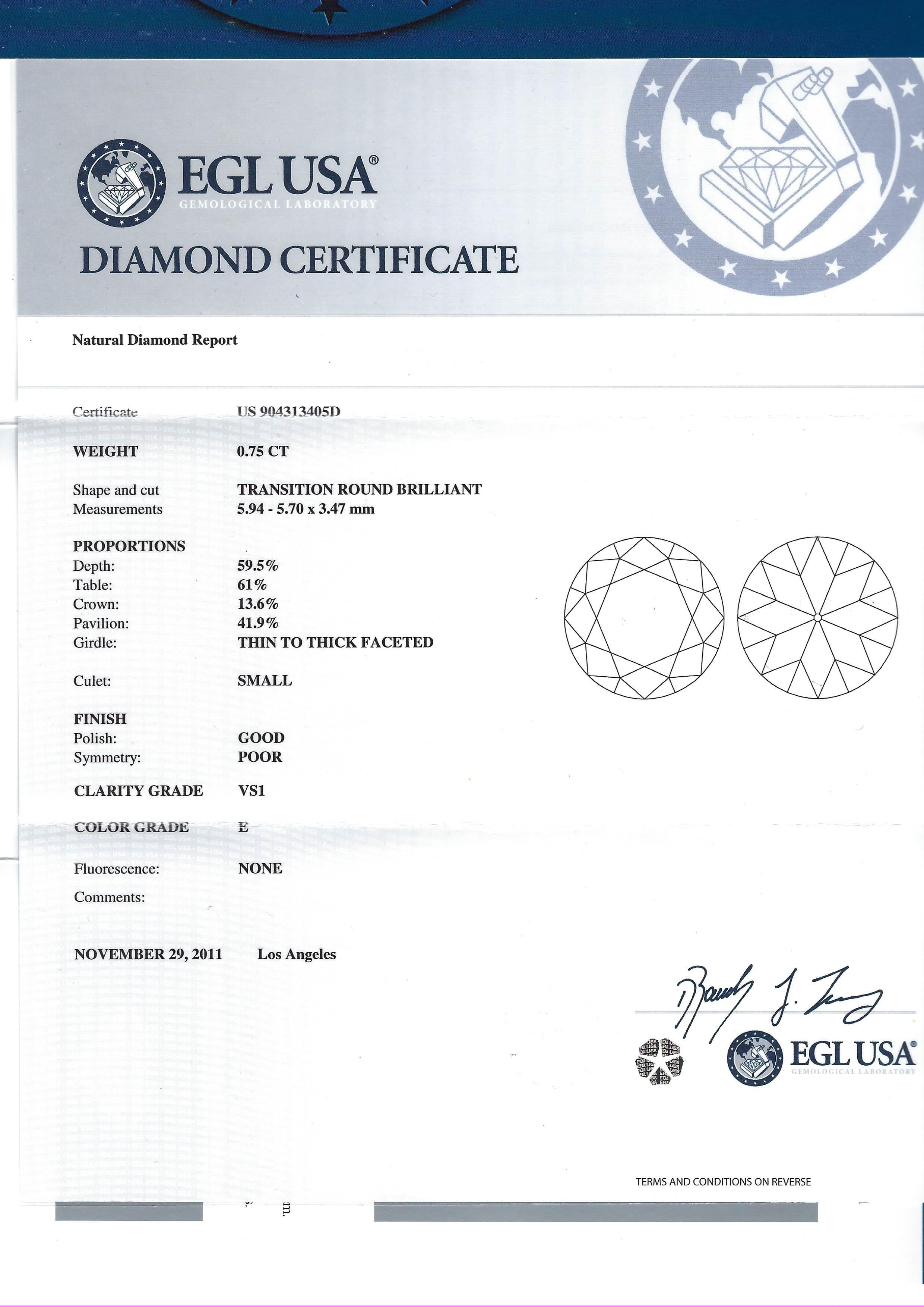 Donna Anello solitario in platino e diamanti d'epoca con taglio antico da 0,75 carati E VS1 in vendita