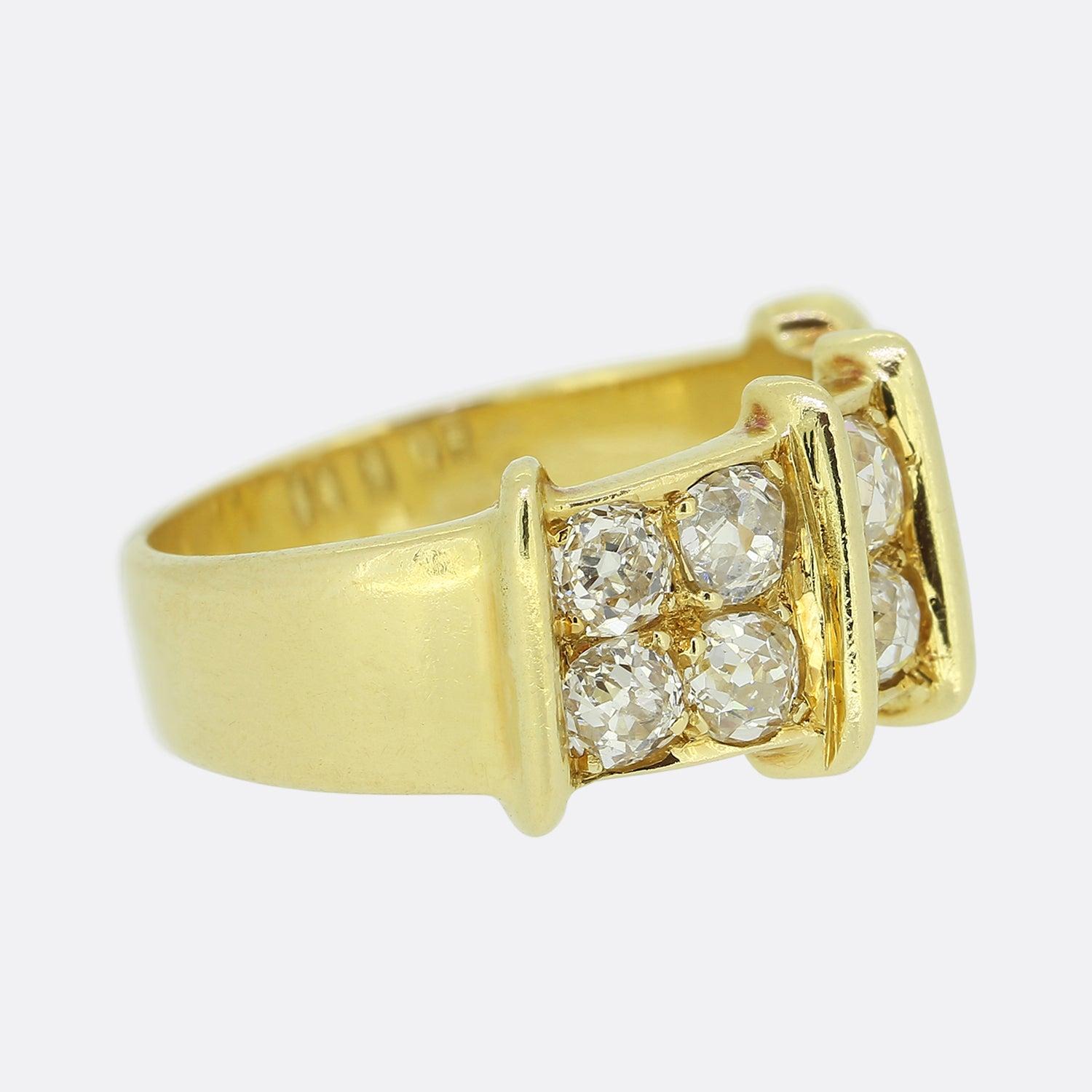 Round Cut Vintage Old Cut Diamond Cluster Ring For Sale