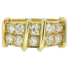 Vintage-Cluster-Ring mit Diamant im Altschliff