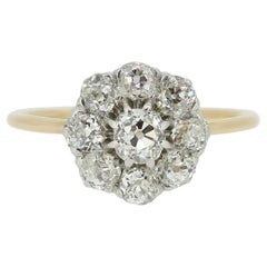 Vintage-Cluster-Ring mit Diamant im Altschliff