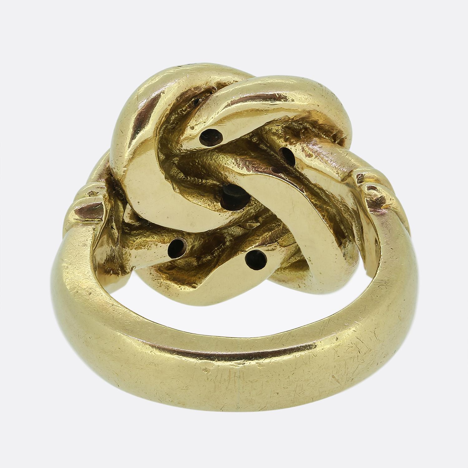 Vintage Old Cut Diamond Knot Ring In Good Condition For Sale In London, GB