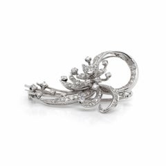 Vintage Old Cut Diamond Platinum Spray Brooch, circa 1950's