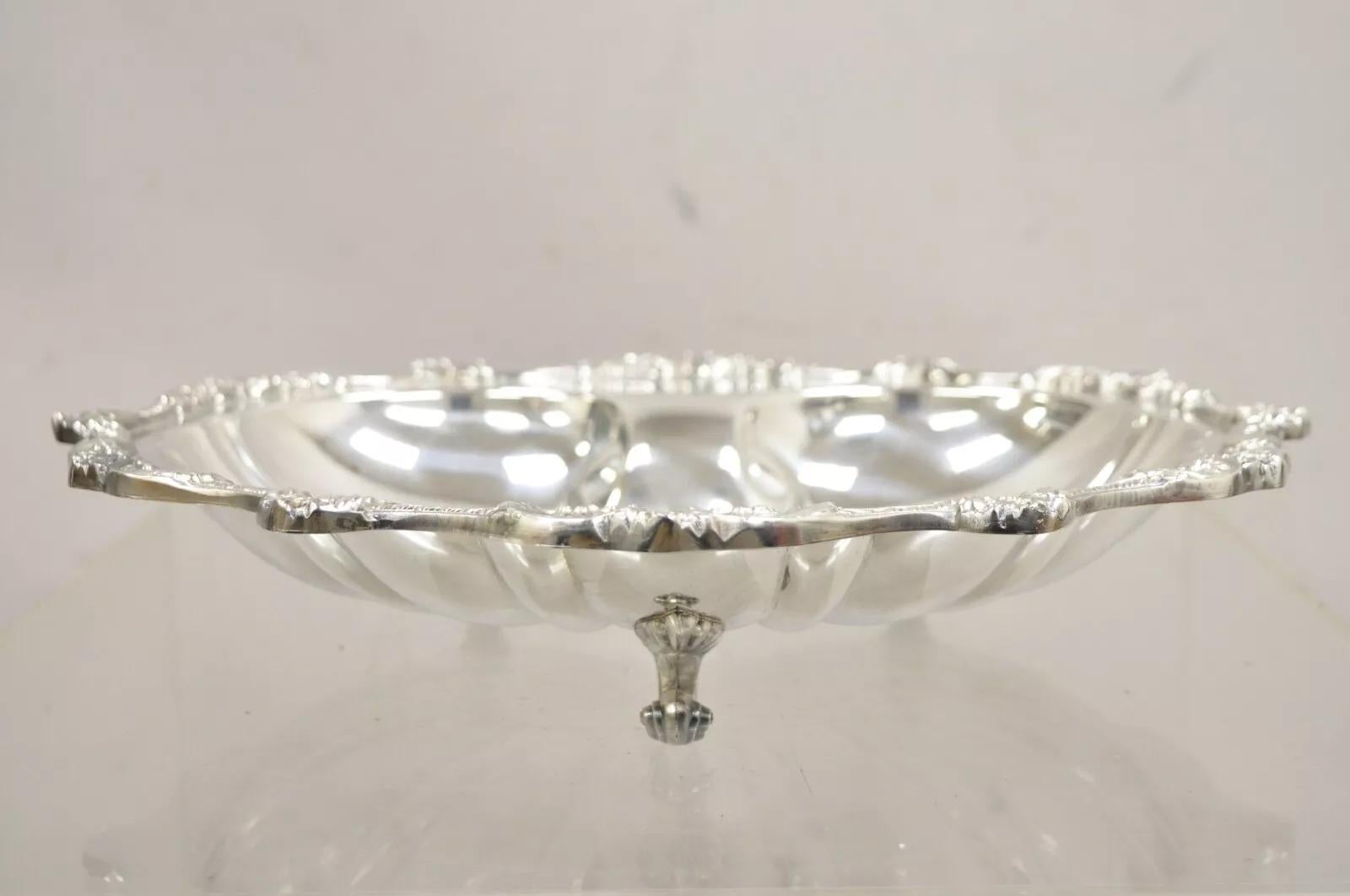 Vintage Old English Silver Plate by Poole 5033 Clam Shell Serving Dish Bowl 4